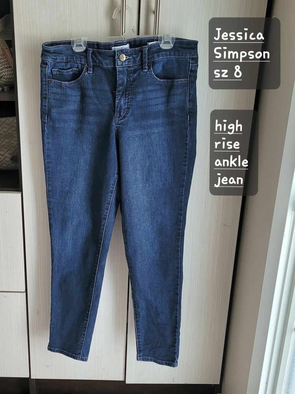 Jessica Simpson Dark Blue High-Rise Ankle Jeans